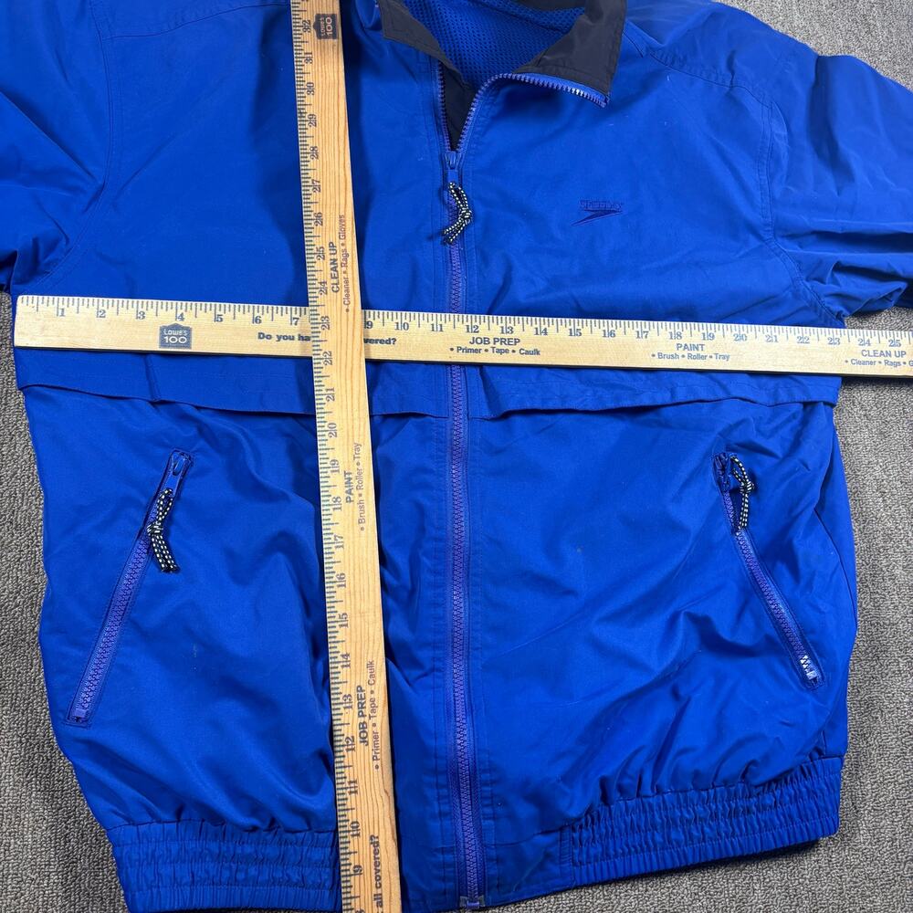 Vintage 00s SPEEDO Full Zip Windbreaker Blue Size Medium Clean - Picture 8 of 10